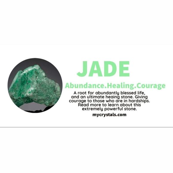 NWT Wool + Pepper Co. Jade Crystal & Gold Necklace- HEALING - Picture 2 of 4